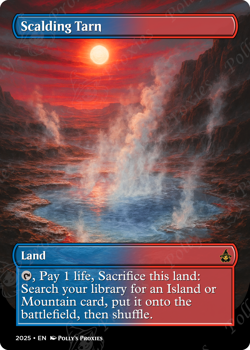 Scalding Tarn FOIL Fetch Land Proxy Playtest Card with Custom Fantasy Art Design - Image 4