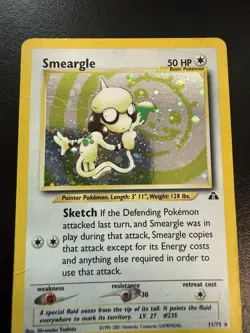 Pokemon TCG Smeargle Neo Discovery Holo Rare Card 11/75 SWIRL! HP - Image 1