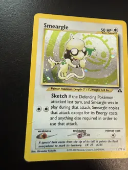 Pokemon TCG Smeargle Neo Discovery Holo Rare Card 11/75 SWIRL! HP - Image 2