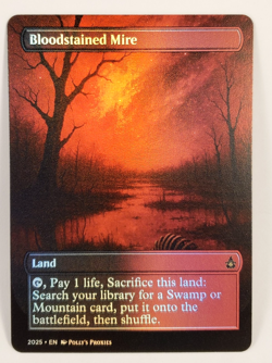 Bloodstained Mire FOIL Fetch Land Proxy Playtest Card Custom SPACE Art Design - Image 4