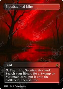 Bloodstained Mire FOIL Fetch Land Proxy Playtest Card Custom SPACE Art Design - Image 5