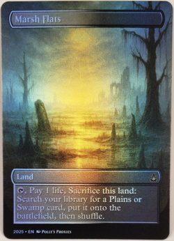 Marsh Flats FOIL Fetch Lands Proxy Playtest Card with Custom Fantasy Art Design - Image 1