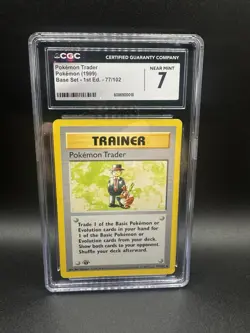 CGC 7 Pokemon Trader Base Set 1st Edition 77/102 Shadowless Pokemon Card - Image 1