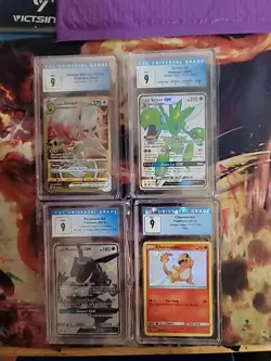 Graded Pokemon cards lot cgc 9 (4 graded cards total) - Image 1