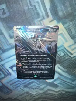 MTG Showcase Halo Foil Elspeth, Storm Slayer NM Unplayed Tarkir: Dragonstorm - Image 3