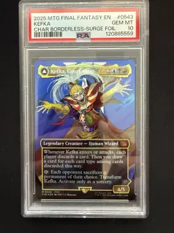 MTG Final Fantasy Kefka Court Mage Borderless Surge Foil PSA 10 - Image 1