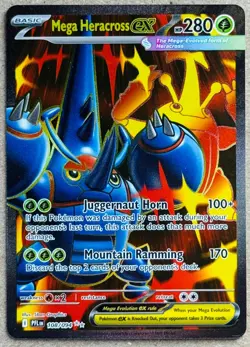 POKEMON PHANTASMAL FLAMES MEGA HERACROSS DOUBLE RARE HOLO EX 108/094 NM+ - Image 1