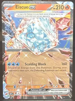 Pokemon Pokemon TCG Eiscue ex 042/197 SV03 Obsidian Flames Double Rare Holo Card - Image 1
