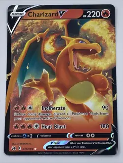 Charizard V 018/159 Pokemon TCG: Crown Zenith Ultra Rare Full Art Holo - Image 1