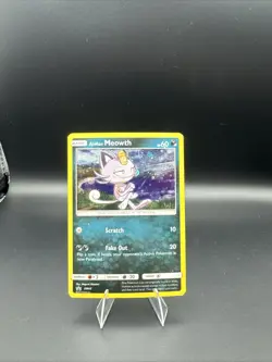 Pokemon TCG Alolan Meowth SM43 Black Star Promo Sun & Moon Pokemon - Image 1