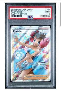 2021 Pokemon SWSH Battle Styles Phoebe #161/163 PSA 9 - Image 1