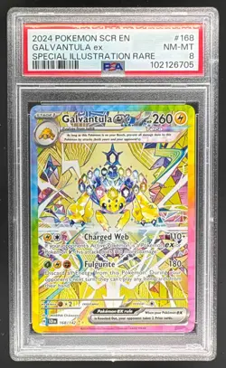 102126705 Galvantula ex 2024 Pokemon Stellar Crown #168 SIR PSA 8 - Image 1