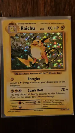 Pokemon TCG Raichu 36/108 Evolutions Holo Rare Stage 1 Electric 100 HP 2016 - Image 1