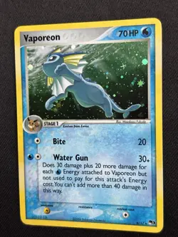 Pokemon Vaporeon 006/017 POP Series 3 Holo Rare Stage 1 70HP English TCG - Image 1