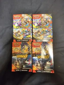 Pokemon Mega Evolution & Surging Sparks Booster Bundle |Lot Of 4| Factory Sealed - Image 1