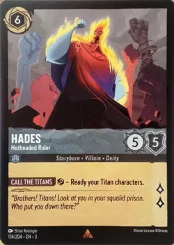 174/204 HADES HOTHEADED RULER INTO THE INKLANDS RARE DISNEY LORCANA CARD - Image 1