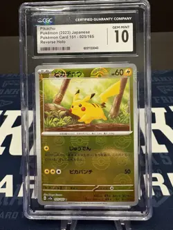 Pikachu Pokemon (2023) Japanese Pokemon Card 151 25/165 Reverse Holo CGC 10 - Image 1
