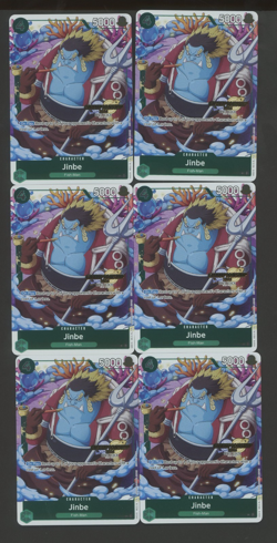 Lot (6) ONE PIECE ENGLISH CARD CHAMPIONSHIP HOLO GAME CARD Jinbe P-063 EN - Image 1