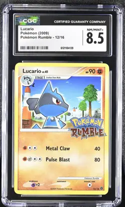 CGC 8.5 Lucario 2009 Rumble 12/16 Pokemon Card - Image 1