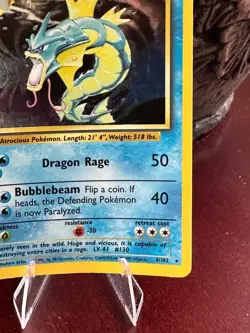 Pokemon TCG Gyarados Base Set Holo Card 6/102 Unlimited Rare - Image 3