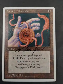 ARTIST SIGNED Nevinyrral's Disk [Fourth Edition 4th] NM MTG Magic - Image 1