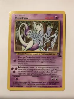 Pokemon Card Mewtwo Black Star Promo 12 Near Mint - Image 1