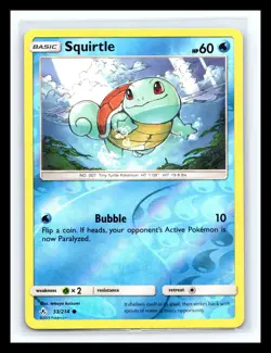 💥 Squirtle 33/214 Reverse Holo 2019 SM Unbroken Bonds Pokemon Starter - Image 1