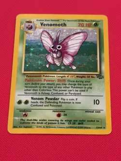 Venomoth Holo Rare 13/64 Jungle Set WOTC Pokemon Card LP - Image 1