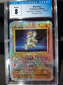 Machop Legendary Collection REVERSE HOLO cgc 8 NM MINT Pokemon 2002 79/110 Card - Image 1