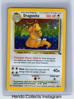 MINT Dragonite Fossil HOLO 4/62 Rare Pokemon Card Vintage WOTC - Image 1