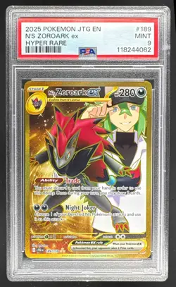 118244082 N's Zoroark ex 2025 Pokemon Journey Together #189/159 PSA 9 - Image 1