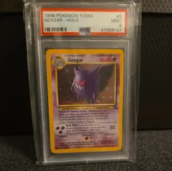 Gengar 5/62 1999 Pokemon Fossil HOLO - PSA 9 MINT - Image 1