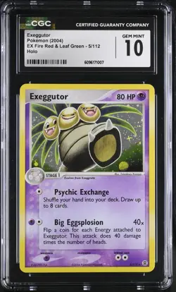 CGC 10 GEM MINT Exeggutor 2004 EX Fire Red & Leaf Green 5/112 Holo Pokemon Card - Image 1