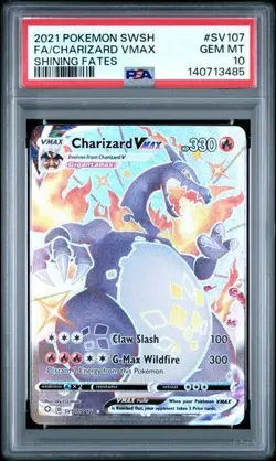 PSA 10 Gem Mint Pokemon Shining Fates Charizard VMAX #SV107 Holo - Image 1