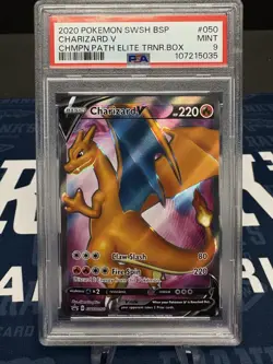 2020 Pokemon Charizard SWSH BSP V CHMPN. Path Elite TRNR.Box #050 PSA 9 Mint - Image 1