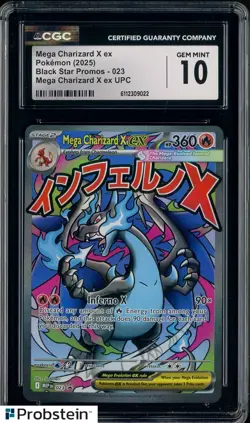 2025 Pokemon Mega Charizard X Ex Ultra UPC Black Star Promos 023 CGC 10 GEM MINT - Image 1