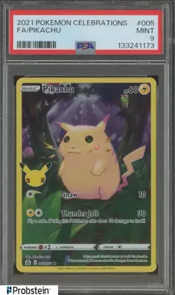 #2 2021 Pokemon Celebrations #005 FA Pikachu PSA 9 MINT - Image 1