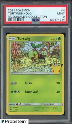 2021 Pokemon McDonald's Collection #4 Turtwig Holo PSA 9 MINT - Image 1