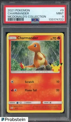#1 2021 Pokemon McDonald's Collection #9 Charmander PSA 9 MINT - Image 1