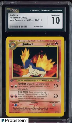 2000 Pokemon Neo Genesis 1st Edition #46 Quilava CGC 10 GEM MINT - Image 1