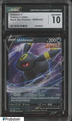 2022 Pokemon Black Star Promos SWSH203 Umbreon V CGC 10 GEM MINT - Image 1