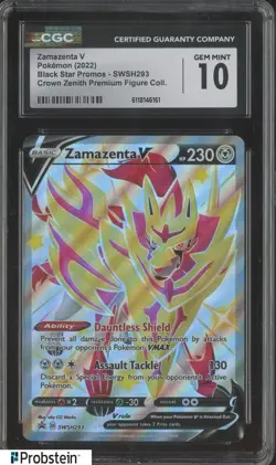 2022 Pokemon Black Star Promos Premium Figure Coll SWSH293 Zamazenta V CGC 10 - Image 1