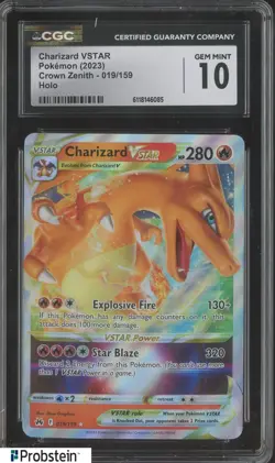 2023 Pokemon Crown Zenith #019/159 Charizard Vstar Holo CGC 10 GEM MINT - Image 1