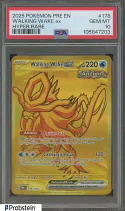 2024 Pokemon PRE EN Hyper Rare #178 Walking Wake ex PSA 10 GEM MINT - Image 1