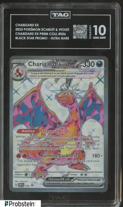 2023 Pokemon Scarlet & Violet Black Star Promo Charizard EX Ultra Rare TAG 10 - Image 1