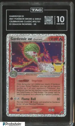 2021 Pokemon Sword & Shield Celebrations Classic #93/101 Gardevoir EX TAG 10 - Image 1