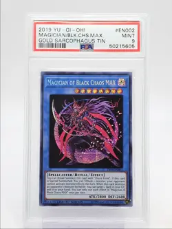 MAGICIAN OF BLACK CHAOS MAX 2019 YU-GI-OH! GOLD LIMITED EDITION PSA 9 Q2371 - Image 1
