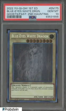 2022 Yu-Gi-Oh! 1st Ed Ghosts/Past 2nd Haunting 175 Blue-Eyes White Dragon PSA 10 - Image 1
