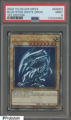 2024 Yu-Gi-Oh! MP24 1st Edition #EN001 Blue-Eyes White Dragon PSA 9 MINT - Image 1