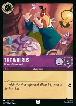 The Walrus - Greedy Gourmand Foil (046) Azurite Sea Disney Lorcana - Image 1